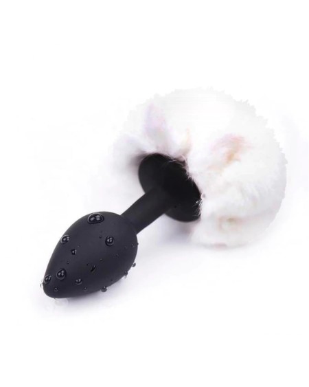 EXITOYS PLUG SILICONA POMPON BLANCO Y NEGRO
